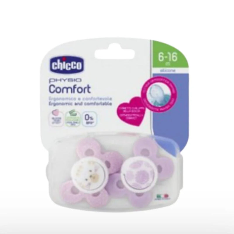 CHICCO CHUPETE PHYSIO COMFORT SILICONA 2 UNIDADES 6-16 MESES 74933-11 -74933-21