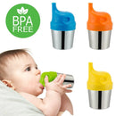 BEBÉ & NIÑOS TAPAS DE SILICONA PARA VASOS SIPPIE-TAZAS-BOTELLAS BPA FREE 9M+ COLOR ROJO Y AZUL 12300