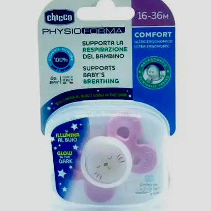 CHICCO CHUPETE CONFORT LUMINOSO SILICONA 16-36M X1 AZUL 74915-41 AZUL / TURQUESA