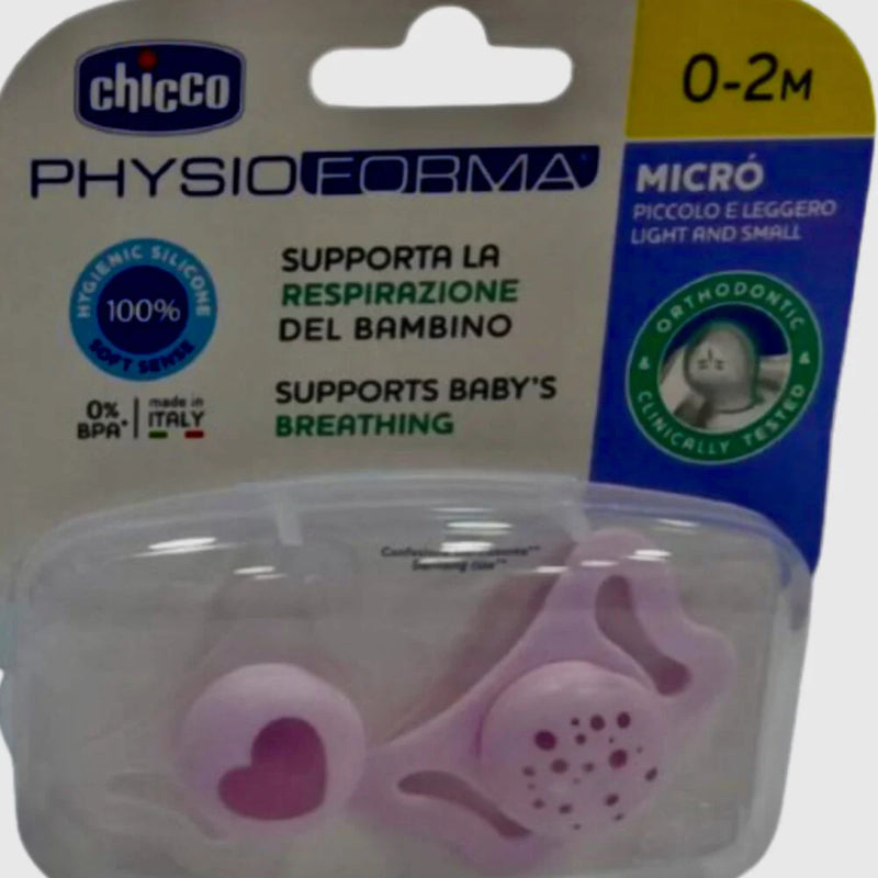 CHICCO CHUPETE MICRO PHYSIO SILICONA 2 UNIDADES 0-2 MESES 75126-11 - 156016