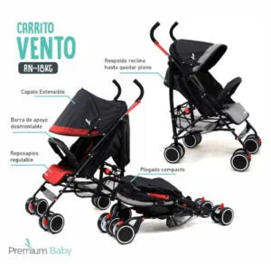 PREMIUM BABY CARRITO PARAGÜITA VENETTO R.N-18KG - ROSA PB1903 - TURQUESA PB1905