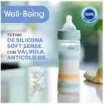 💚 CHICCO BIBERON WELL-BEING FLUJO RAPIDO 330ML 4M+ 28637-21