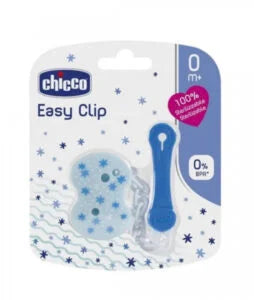 CHICCO PORTA CHUPETE CLIP CON CADENA AZUL 4083 - UNISEX 4084