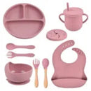 BABY ALIMENTACIÓN SET CUBIERTOS COMPLETOS 8 PIEZAS SILICONA Y9