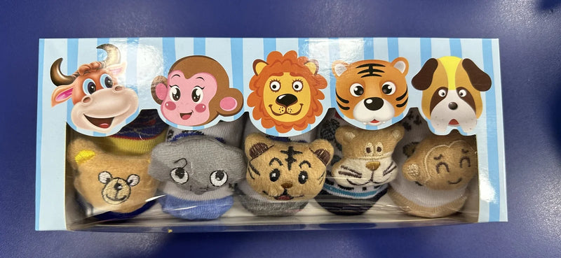 MEDIAS PARA BEBÉ DISEÑO NENA/NENE CON ANTIDESLIZANTE SET 5 PCS