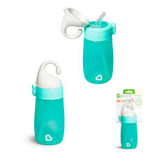 @ MUNCHKIN ALIMENTACIÓN VASO BOTELLA C/TAPA ELEFANTE FLIP N' LOCK VERDE AGUA 12M+ 354ML