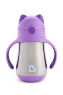 @MUNCHKIN ALIMENTACIÓN VASITO C/PAJITA & ASAS DE ACERO INOXIDABLE COOL CAT 237ML LILA 18M+ MU21288 - 212789
