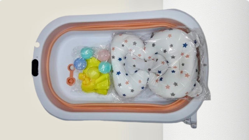 MUA MUA BAÑERA PLEGABLE CON BABY SPLSH Y SENSOR DE TEMPERATURA AZUL 646193 - ROSA 646194