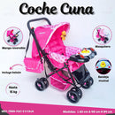 MOM-EZY CARRITO CUNA+MANGO REVERSIBLE+BANDEJA MUSICAL+MOSQUITERO+BOLSÓN-COLOR ROJO R.N-15KILOS - MZ799