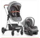 @PREMIUM BABY CARRITO MOISES CON BABY SEAT+BASE MIKE 3EN1 COLOR GRIS-NEGRO-BORDO