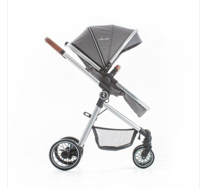 @PREMIUM BABY CARRITO MOISES CON BABY SEAT+BASE MIKE 3EN1 COLOR GRIS-NEGRO-BORDO