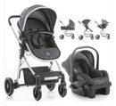 @PREMIUM BABY CARRITO MOISES CON BABY SEAT+BASE MIKE 3EN1 COLOR GRIS-NEGRO-BORDO