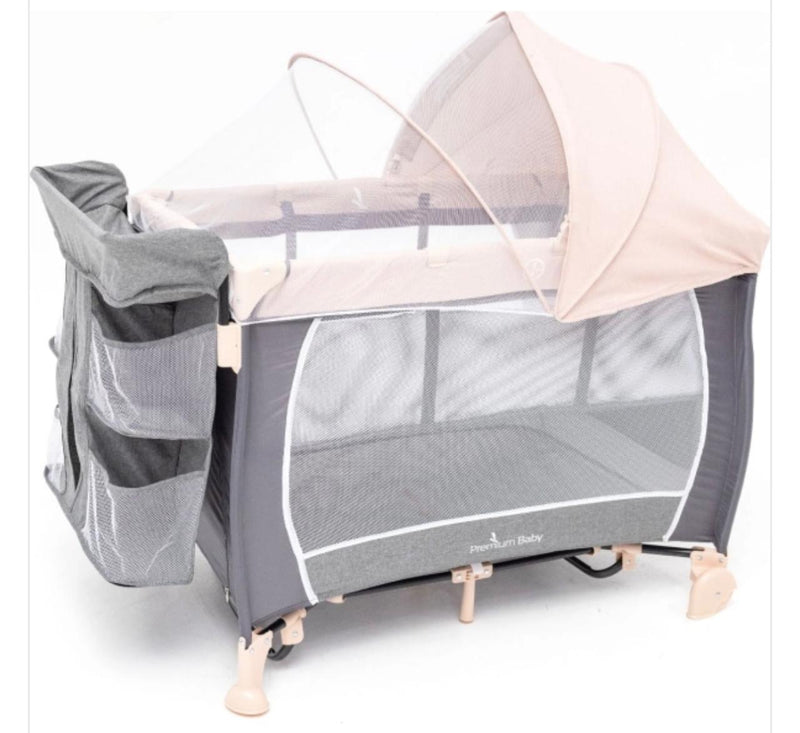 PREMIUM BABY CUNA CORRALITO AUSTIN GRIS C/CAMBIADOR R.N - 3AÑOS - PB2380 - PB2378