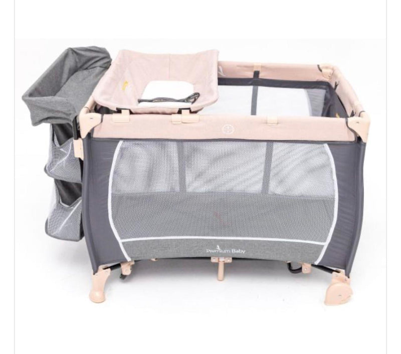 PREMIUM BABY CUNA CORRALITO AUSTIN GRIS C/CAMBIADOR R.N - 3AÑOS - PB2380 - PB2378
