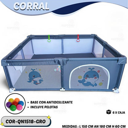 MOM-EZY CORRAL C/BASE+PELOTITAS INFANTIL QN1518