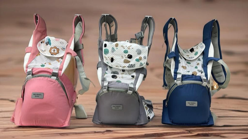 BABY PREMIUM SQUIRREL PORTA BEBE ERGONOMICO MULTIFUNCIONAL COLOR ROSA-GRIS-AZUL YS001