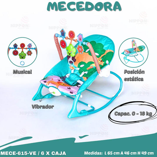 MECEDORA 0-18 KILOS COLOR FUCSIA R.N-18KILOS MECE-TC1588 - C/MUSICAL TM03 -VERDE