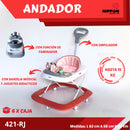 ANDADOR+CAMINADOR+BANDEJA MUSICAL-JUGUETE DIDATICOS C/EMPUJADOR HASTA 15KG 421421