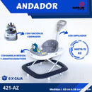 ANDADOR+CAMINADOR+BANDEJA MUSICAL-JUGUETE DIDATICOS C/EMPUJADOR HASTA 15KG 421421