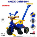 BABY INFANTIL TRICICLO CON EMPUJADOR BY BIEMME TRAVA SEGURIDAD - CON POSA PIE -PEDAL HASTA 20KG - 448 AZUL/AMARILLO - 438 FUCSIA/ROSA