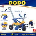 BABY INFANTIL TRICICLO CON EMPUJADOR BY BIEMME TRAVA SEGURIDAD - CON POSA PIE -PEDAL HASTA 20KG - 448 AZUL/AMARILLO - 438 FUCSIA/ROSA