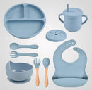 BABY ALIMENTACIÓN SET CUBIERTOS COMPLETOS 8 PIEZAS SILICONA Y9