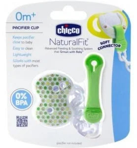 CHICCO PORTA CHUPETE CLIP CON CADENA AZUL 4083 - UNISEX 4084