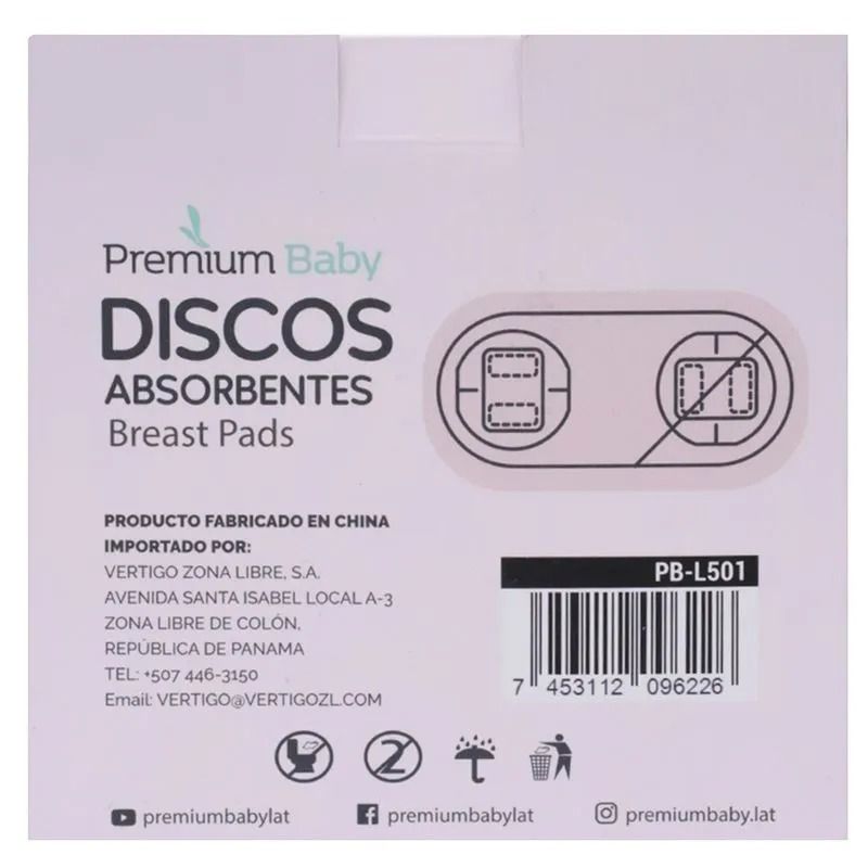 PREMIUM BABY MATERNIDAD DISCOS ABSORVENTES DESECHABLES X50 PB-L501 - 2096226