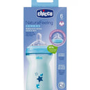 CHICCO BIBERON NATURAL FEELING BLUE 330ML 6M+ 80837-21