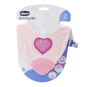CHICCO GUMMY MORDEDOR Y BABERO 2 EN 1